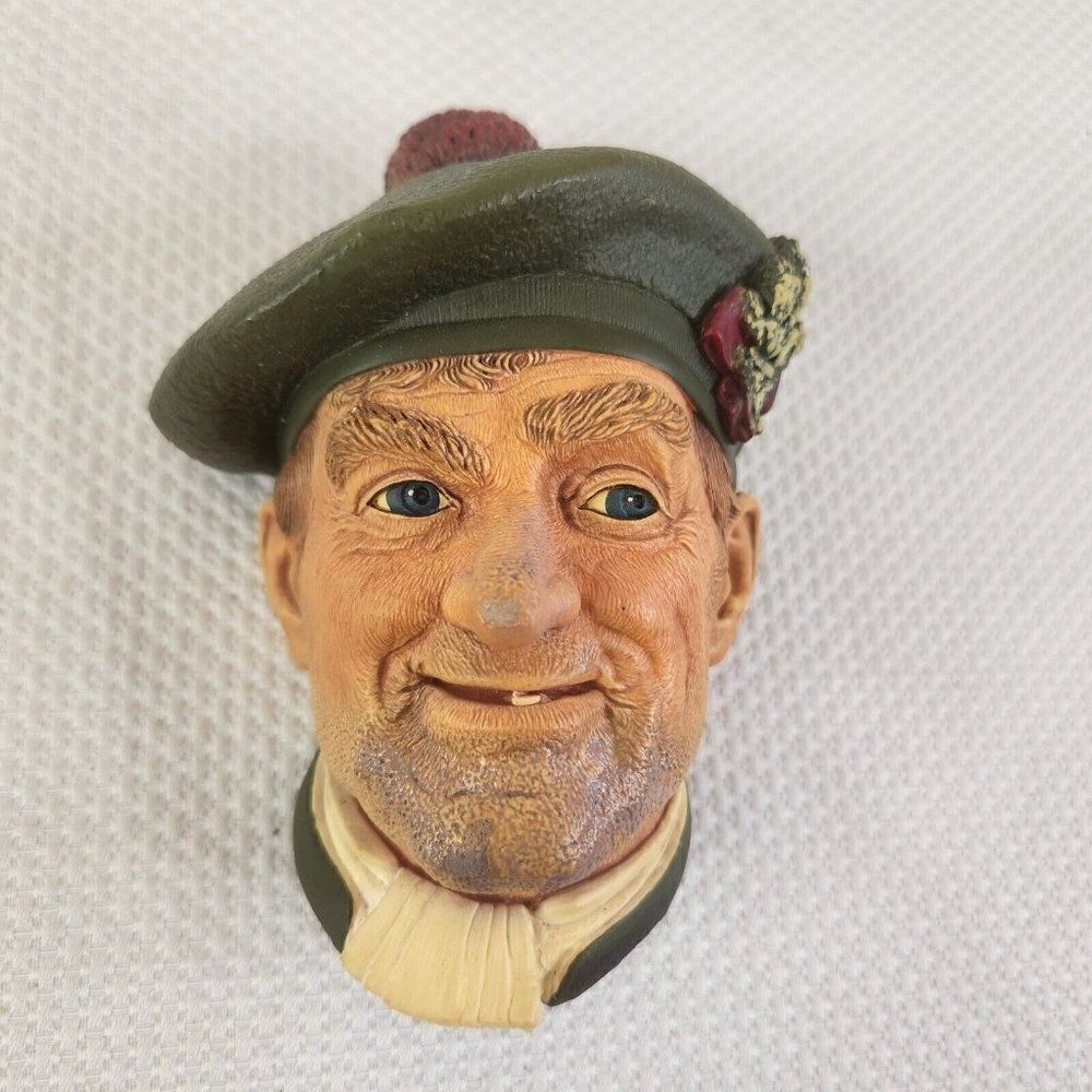Vintage Bossons Jock Chalkware Head 1960's Congleton England